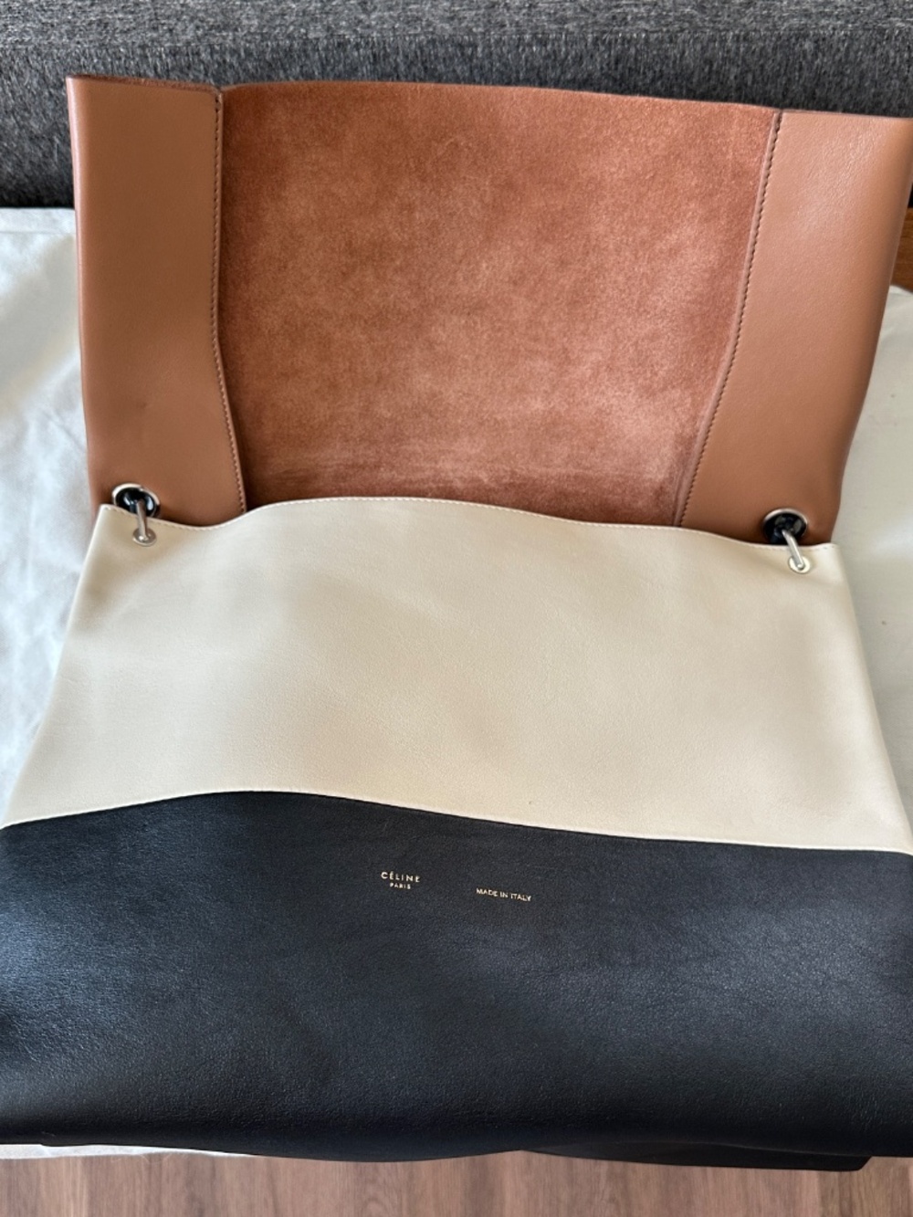 Céline All Soft leather tote 2013 Phoebe Philo brown black cream PRISTINE - Picture 10 of 15